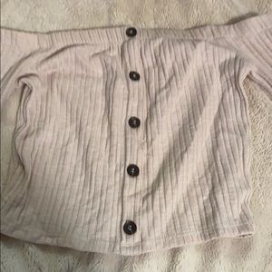 Adorable long sleeve button crop top